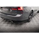 Mittlerer Diffusor Heck Ansatz DTM Look für Volvo V90 R-Design Mk2 schwarz Hochglanz