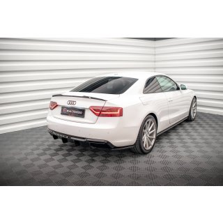 Heck Ansatz Flaps Diffusor für Audi A5 Coupe 8T Facelift Carbon Look