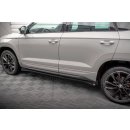 Seitenschweller Ansatz für Skoda Karoq Sportline Mk1 Facelift schwarz Hochglanz