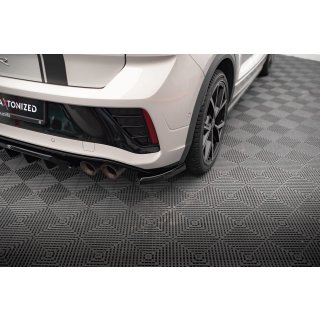 Heck Ansatz Flaps Diffusor für Volkswagen T-Roc R Mk1 Facelift Carbon Look