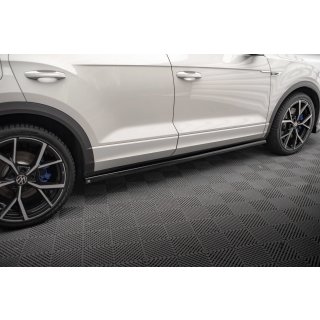 Seitenschweller Ansatz für Volkswagen T-Roc R Mk1 Facelift schwarz Hochglanz