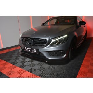 Front Ansatz V.1 für MERCEDES- BENZ C-KLASSE W205 COUPE AMG-LINE schwarz matt