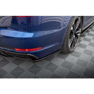 Heck Ansatz Flaps Diffusor für Audi A4 Competition B9  schwarz Hochglanz