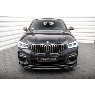 Front Ansatz V.2 für BMW X4 M-Paket G02 schwarz Hochglanz