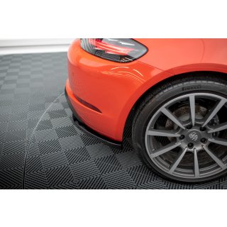 Heck Ansatz Flaps Diffusor für Porsche 718 Cayman 982c schwarz Hochglanz