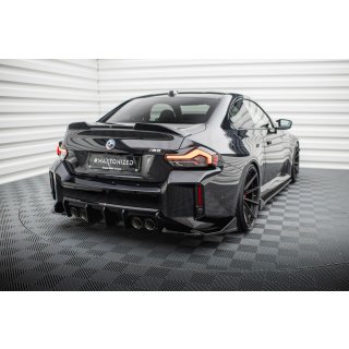 Heck Ansatz Flaps Diffusor V.4 für BMW M2 G87 schwarz Hochglanz