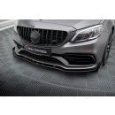 Street Pro Front Ansatz für +Flaps für + Flaps Mercedes-AMG C63 Limousine / Kombi W205 Facelift schwarz Hochglanz