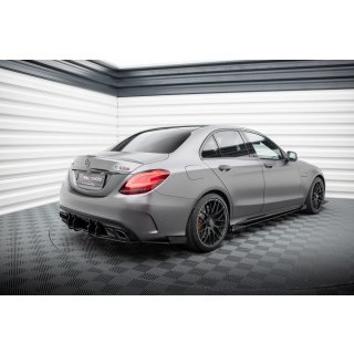 Street Pro Heck Ansatz Flaps Diffusor +Flaps für Mercedes-AMG C63 Limousine / Kombi W205 Facelift schwarz Hochglanz