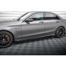 Street Pro Seitenschweller Ansatz für + Flaps Mercedes-AMG C63 Limousine / Kombi W205 Facelift schwarz Hochglanz