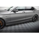 Seitenschweller Ansatz für Mercedes-AMG C63 Limousine / Kombi W205 Facelift schwarz Hochglanz