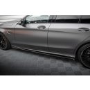 Seitenschweller Ansatz für Mercedes-AMG C63 Limousine / Kombi W205 Facelift schwarz Hochglanz