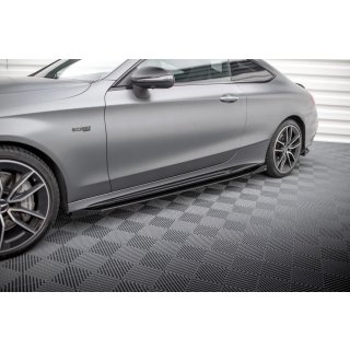 Street Pro Seitenschweller Ansatz für + Flaps Mercedes-AMG C43 Coupe C205 Facelift schwarz Hochglanz