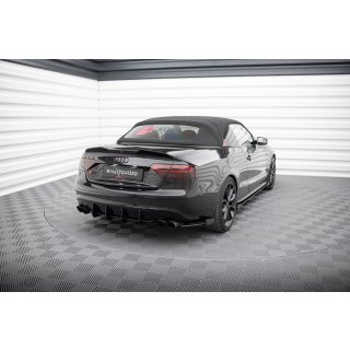 Street Pro Heck Ansatz Flaps Diffusor +Flaps für Audi S5 / A5 S-Line Coupe / Cabriolet 8T schwarz Hochglanz