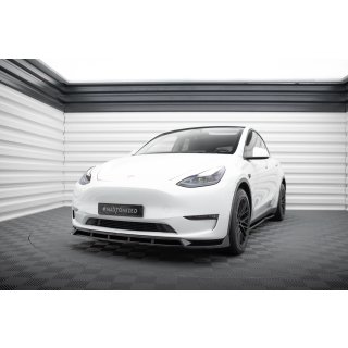 Front Ansatz V.2 für Tesla Model Y schwarz Hochglanz