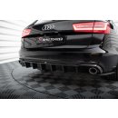 Diffusor Heck Ansatz für Audi A6 Avant C7 schwarz Hochglanz