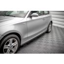 Seitenschweller Ansatz für V.2 für BMW 1er E81 Facelift schwarz Hochglanz