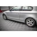 Seitenschweller Ansatz für V.2 für BMW 1er E81 Facelift schwarz Hochglanz