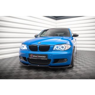 Front Ansatz V.1 für BMW 1er M-Paket E87 Facelift schwarz Hochglanz