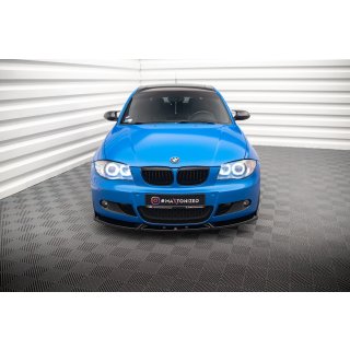 Front Ansatz V.2 für BMW 1er M-Paket E87 Facelift schwarz Hochglanz