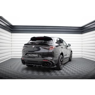 Niedriger Spoiler CAP für 3D Alfa Romeo Stelvio Quadrifoglio Mk1 schwarz Hochglanz