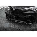 Front Ansatz für Alfa Romeo Stelvio Quadrifoglio Mk1 schwarz Hochglanz