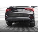 Mittlerer Diffusor Heck Ansatz DTM Look für Audi Q3 Sportback F3 schwarz Hochglanz