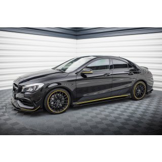 Street Pro Seitenschweller Ansatz für + Flaps Mercedes-AMG CLA 45 C117 Facelift schwarz Hochglanz