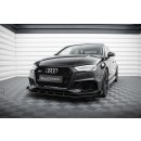 Street Pro Front Ansatz für +Flaps für V.1 + Flaps Audi RS3 Limousine 8V Facelift schwarz Hochglanz