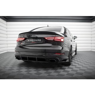 Street Pro Heck Ansatz Flaps Diffusor +Flaps für Audi RS3 Limousine 8V Facelift schwarz Hochglanz