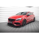 Street Pro Front Ansatz für +Flaps für + Flaps Mercedes-Benz A 45 AMG Aero W176 Facelift schwarz Hochglanz