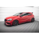 Street Pro Seitenschweller Ansatz für + Flaps Mercedes-Benz A 45 AMG W176 Facelift schwarz Hochglanz