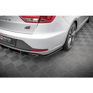 Heck Ansatz Flaps Diffusor V.1 für Seat Leon Cupra Sportstourer Mk3 schwarz Hochglanz