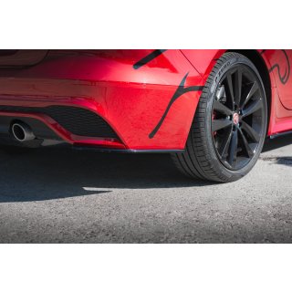 Heck Ansatz Flaps Diffusor für Jaguar XE R-Dynamic X760 Facelift schwarz Hochglanz