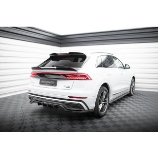 Hüher Spoiler CAP für 3D Audi SQ8 / Q8 S-Line Mk1 schwarz Hochglanz