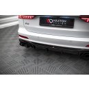 Diffusor Heck Ansatz für + Endschalldampfer Sportauspuff Attrappe Audi S6 / A6 S-Line C8