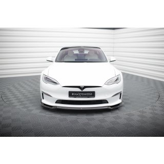 Front Ansatz V.2 für Tesla Model S Plaid Mk1 Facelift schwarz Hochglanz