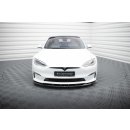 Front Ansatz V.3 für Tesla Model S Plaid Mk1 Facelift schwarz Hochglanz