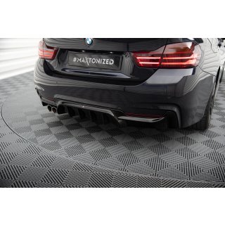 Diffusor Heck Ansatz für BMW 4er Coupe / Gran Coupe M-Paket F32 / F36 (Version mit einseitigem Auspuff)