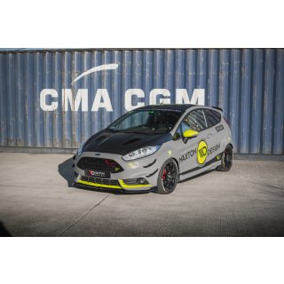 Front Ansatz V.5 für Ford Fiesta ST Mk7 Facelift schwarz Hochglanz