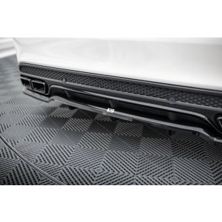 Mittlerer Diffusor Heck Ansatz DTM Look für Mercedes-AMG C63 Limousine / Kombi W205 / S205 schwarz Hochglanz