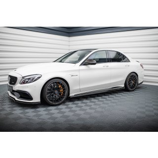 Seitenschweller Ansatz V.2 für Mercedes-AMG C63 Limousine / Kombi W205 / S205 schwarz Hochglanz