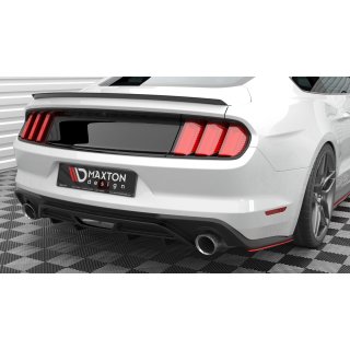 Heck Ansatz Flaps Diffusor V.2 für Ford Mustang Mk6 Facelift schwarz Hochglanz