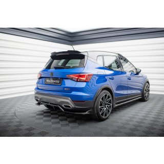 Mittlerer Diffusor Heck Ansatz DTM Look für Seat Arona FR Mk1 Facelift schwarz Hochglanz