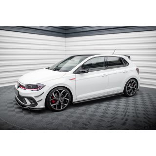 Seitenschweller Ansatz für Volkswagen Polo GTI Mk6 Facelift schwarz Hochglanz