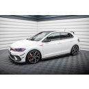 Seitenschweller Ansatz für Volkswagen Polo GTI Mk6 Facelift schwarz Hochglanz