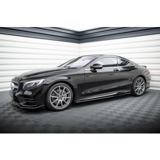 Seitenschweller Ansatz für Mercedes-Benz S Coupe AMG-Line C217 Facelift schwarz Hochglanz