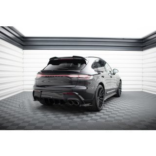 Höher Spoiler CAP für 3D Porsche Macan GTS Mk1 Facelift 2 schwarz Hochglanz