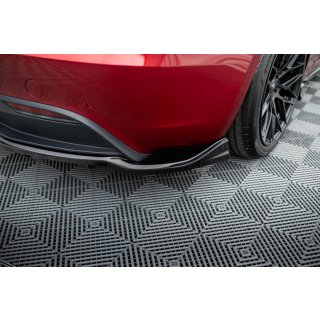 Hinten Splitter (mit einem vertikalem balken) V.1 Tesla Model 3 Project HighlandFacelift schwarz Hochglanz