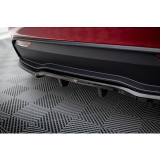 Hinten Splitter (mit einem vertikalem balken) V.2 Tesla Model 3 Project HighlandFacelift schwarz Hochglanz