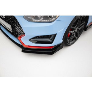 Street Pro Front Ansatz für +Flaps für + Flaps Hyundai Veloster N Mk2 schwarz Hochglanz